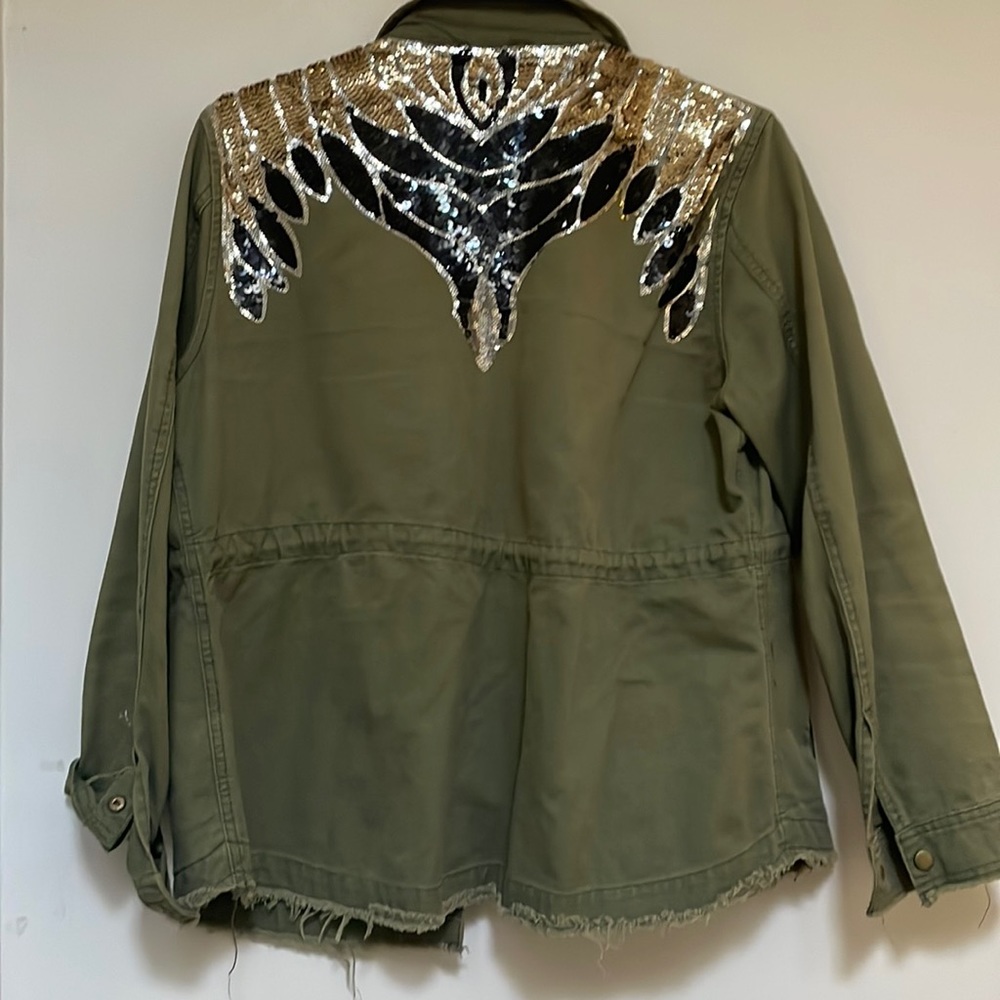 Ciminy Paris MilitaryJacketAngelWing SizeL worn a little stain on collaro/p $150